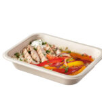 Compostable Food Tray with Fajita, uncovered